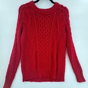 Merona target chunky red sweater crew neck knit Sz Med
